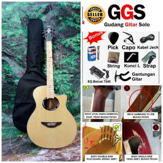 GITAR AKUSTIK ELEKTRIK yamaha apx50011 copy dobel run tanam besi import