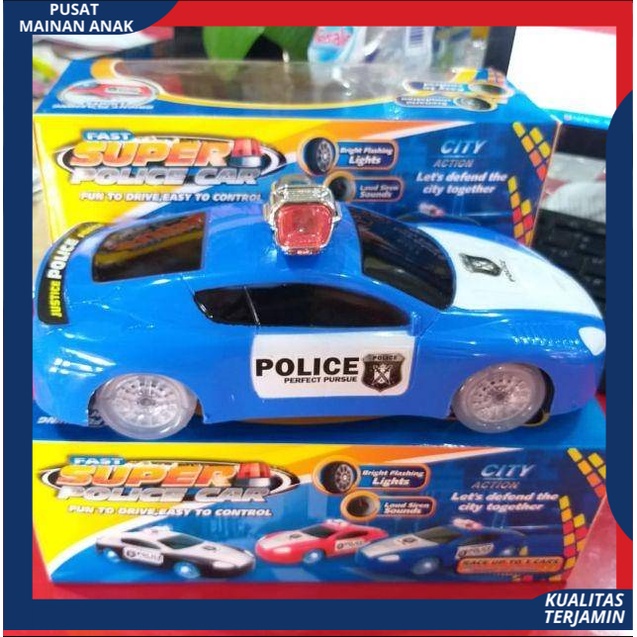 PROMO Mobil Polisi Ban Nyala Musik Lampu Jalan Baterai Police Car Mainan Anak Mobilan Polisi Baterai