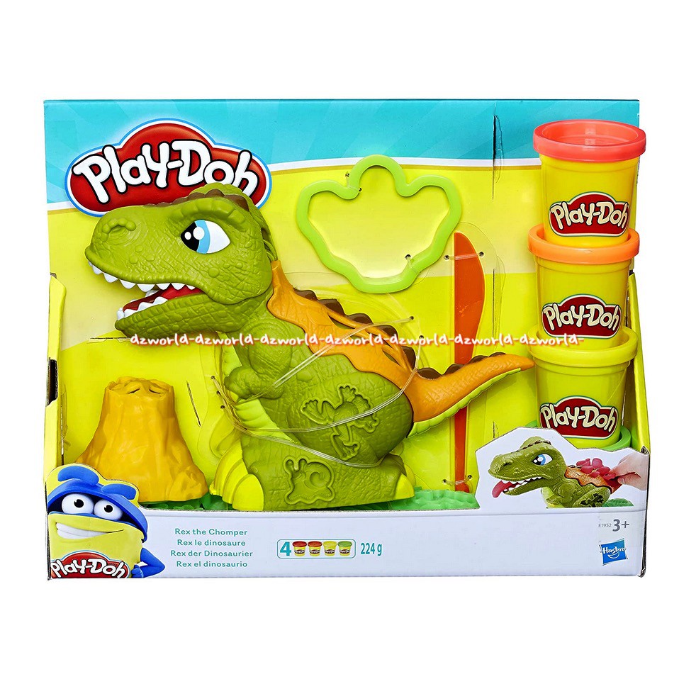 Play-Doh Rex The Chomper Mainan Lilin PlayDoh Trex Dinosaurus Dengan Cetakan Dino