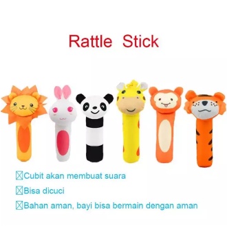 MAINAN STIK RATTLE BAYI - RATLE STICK BABY Mainan Melatih Pegangan Bayi Ratel