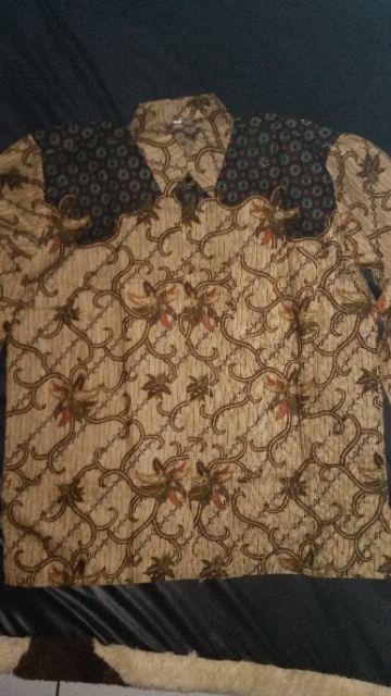 Kemeja Batik Lengan Panjang 021 Risna Batik Hrb026 Hem Batik Murah Seno Sogan Bakung Padi Manggar