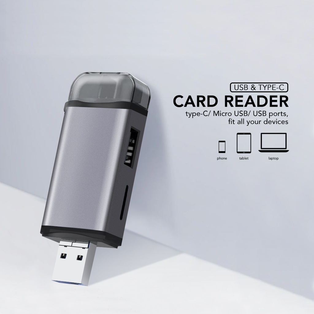 Cardreader  6 in 1 USB 3.0 / Type C / Micro USB / SD Card / TF Memory Card Read OTG Adapter