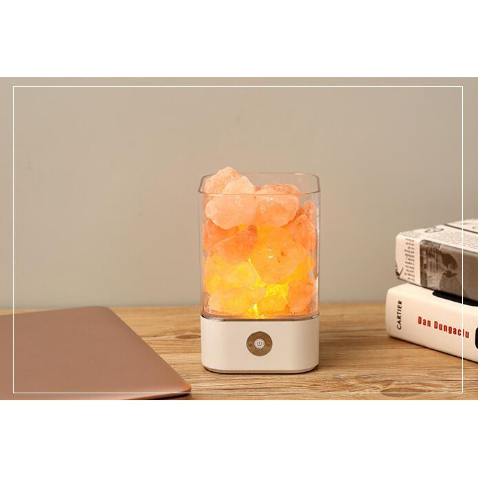 LED Crystal Salt Lamp - Lampu LED 7 warna Kristal Garam Himalaya