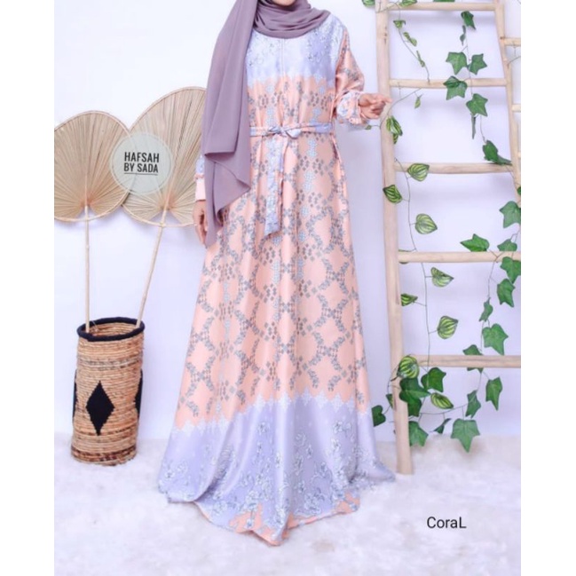 Hafsah dewasa dress maxmara silk original sada hijab s m l xl / Dress hafsah sada hijab