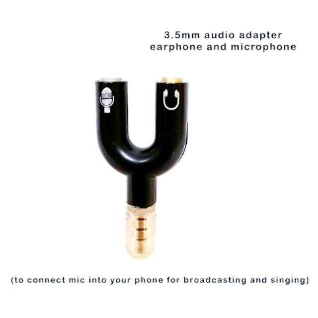 Audio Splitter U shape 2 in 1 Mic &amp; audio jack 3.5mm to Dual female