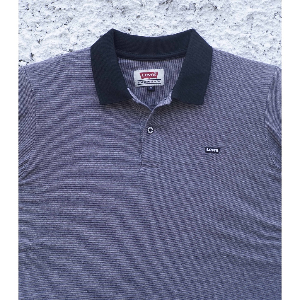 Kaos Polo Levi's - Bahan Katun Gerimis - Old Grey