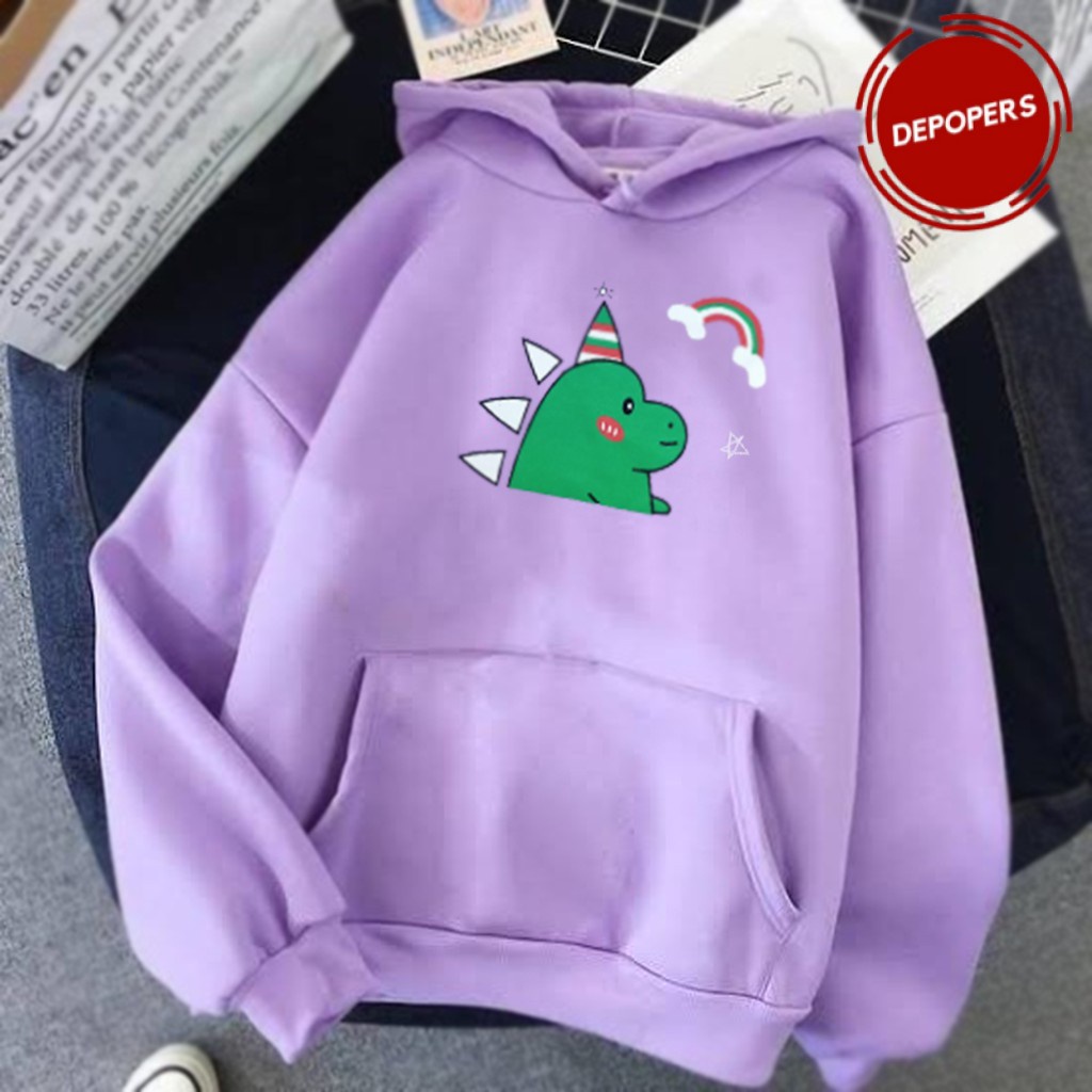 [BISA COD] Sweater anak perempuan DINOSAURUS RAINBOW baju anak jaket anak perempuan