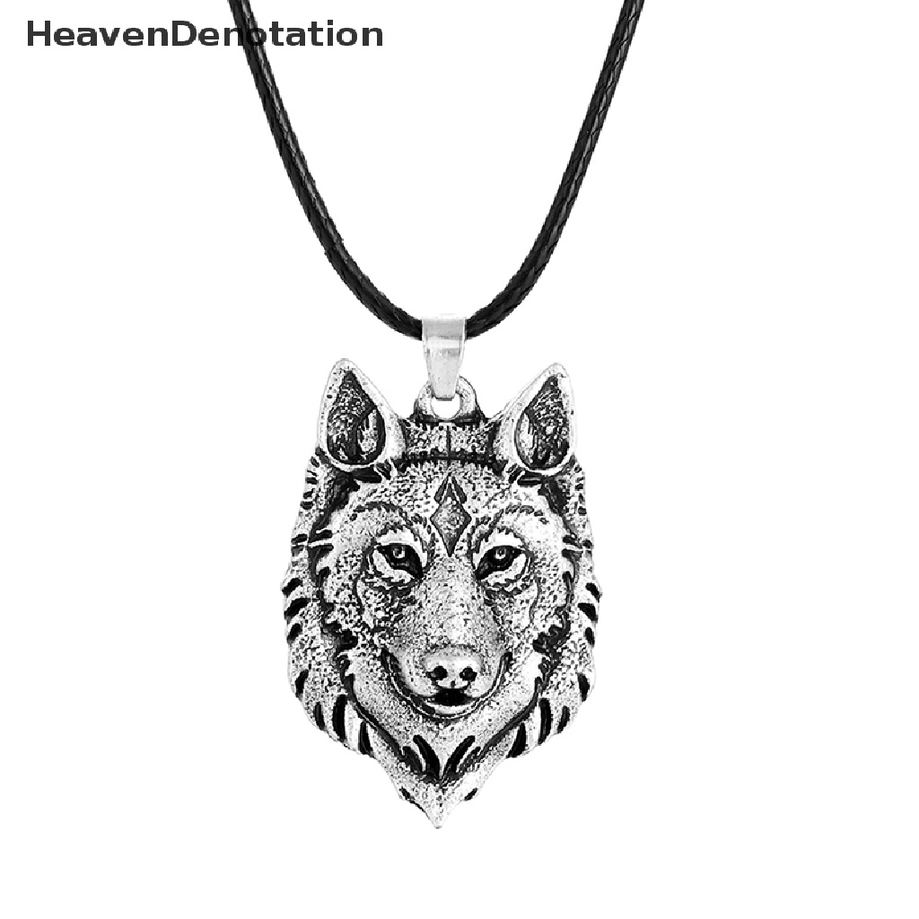 [HeavenDenotation] Tibetan Silver Wolf Head Pendant Necklace Amulet Animal Viking Men Gift Jewelry