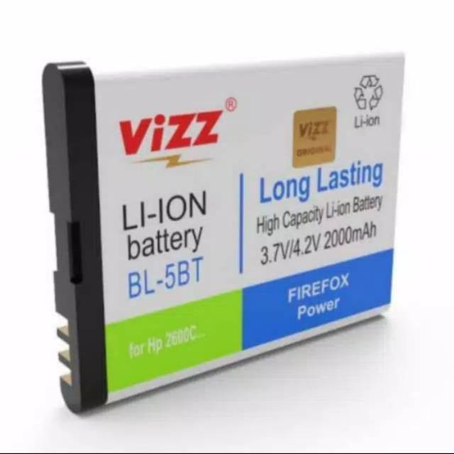 Vizz Battery Batre Baterai Vizz Nokia 5BT 2630 2760 N75 N76 7510 Super Nova BL-5BT BL5BT BL 5BT