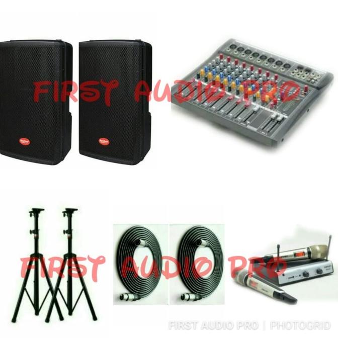 Paket Speaker Aktif Baretone Max 15Rc / 15 Rc + Mixer Ashley Ax8N Sheilymi