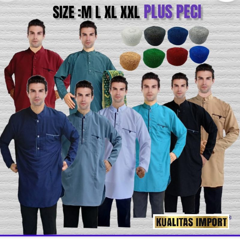 AL-AHKOF/baju kurta katun/Baju koko pria muslim usia mulai usia 14 tahun sampai / koko kurta/gamis pakistan