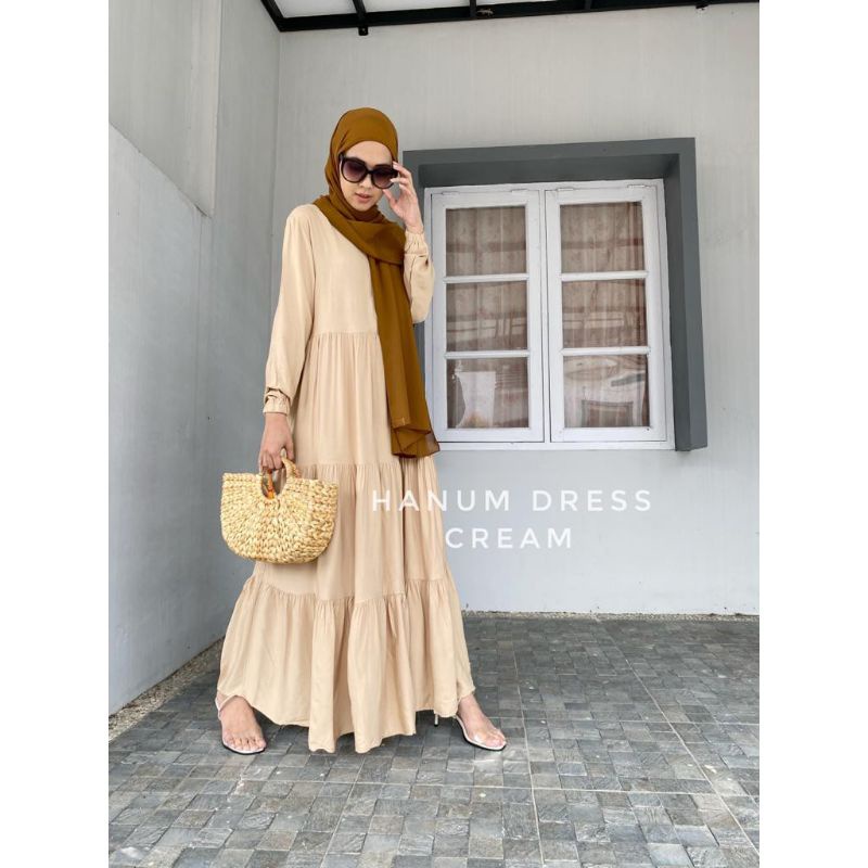 Hanum Dress Premium / Dress Polos / Dress Busui / Gamis Busui / Dress Rayon / COD