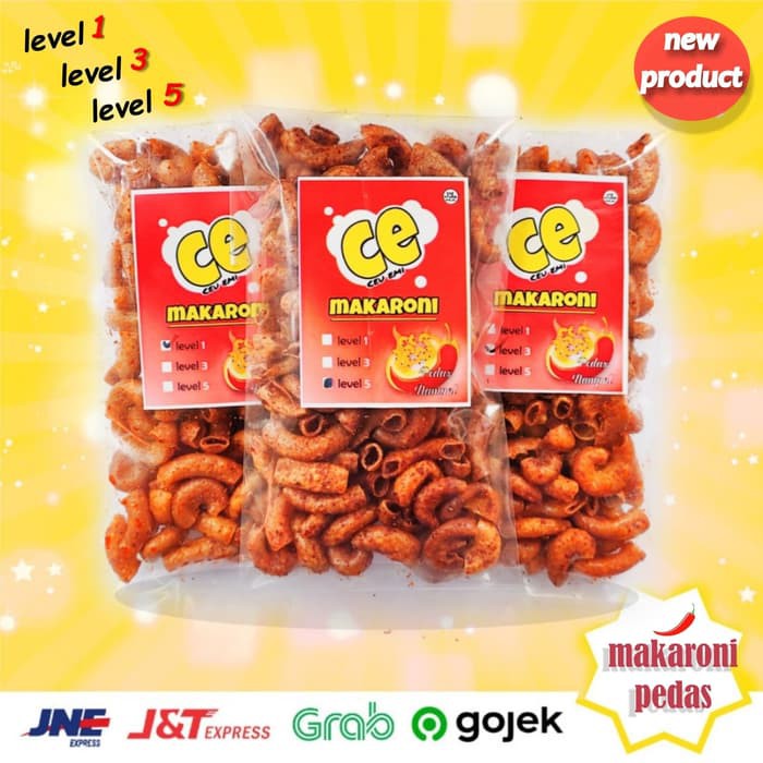 

Makaroni Pedas macaroni bantet 40gr snack cemilan ringan level 3