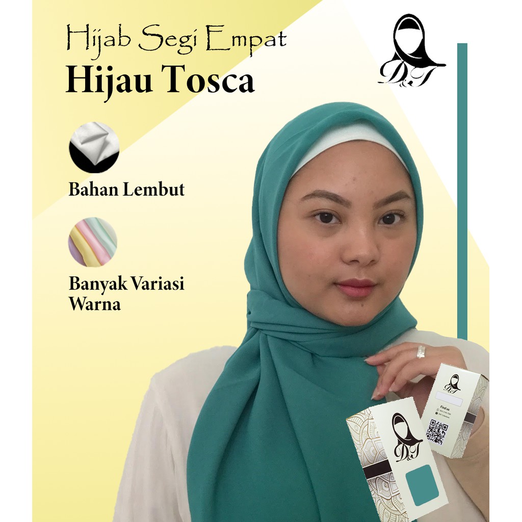 Hijab Segi Empat Grosir D&T Collection Hijau Tosca