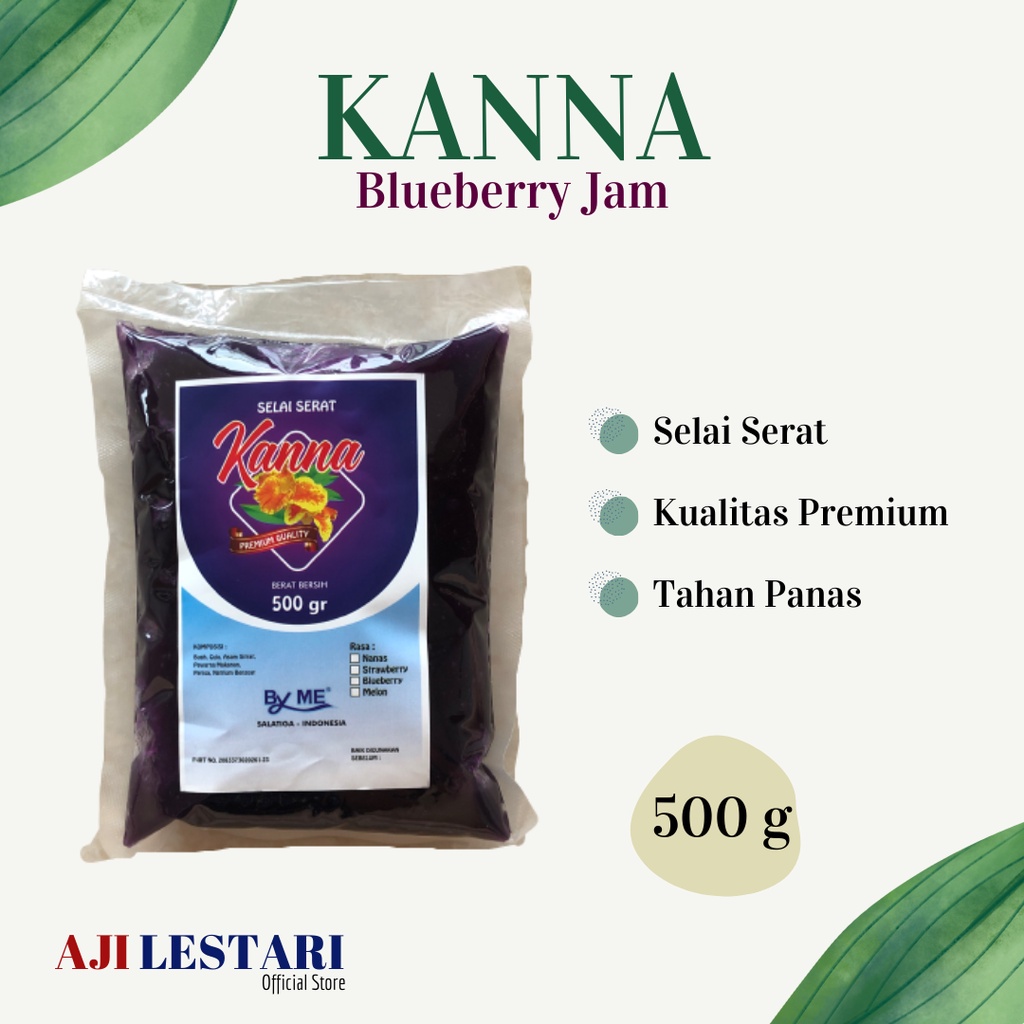 

KANNA Selai Serat Premium 500 Gram Rasa Blueberry - Filling Jam Selai Isian Olesan Roti