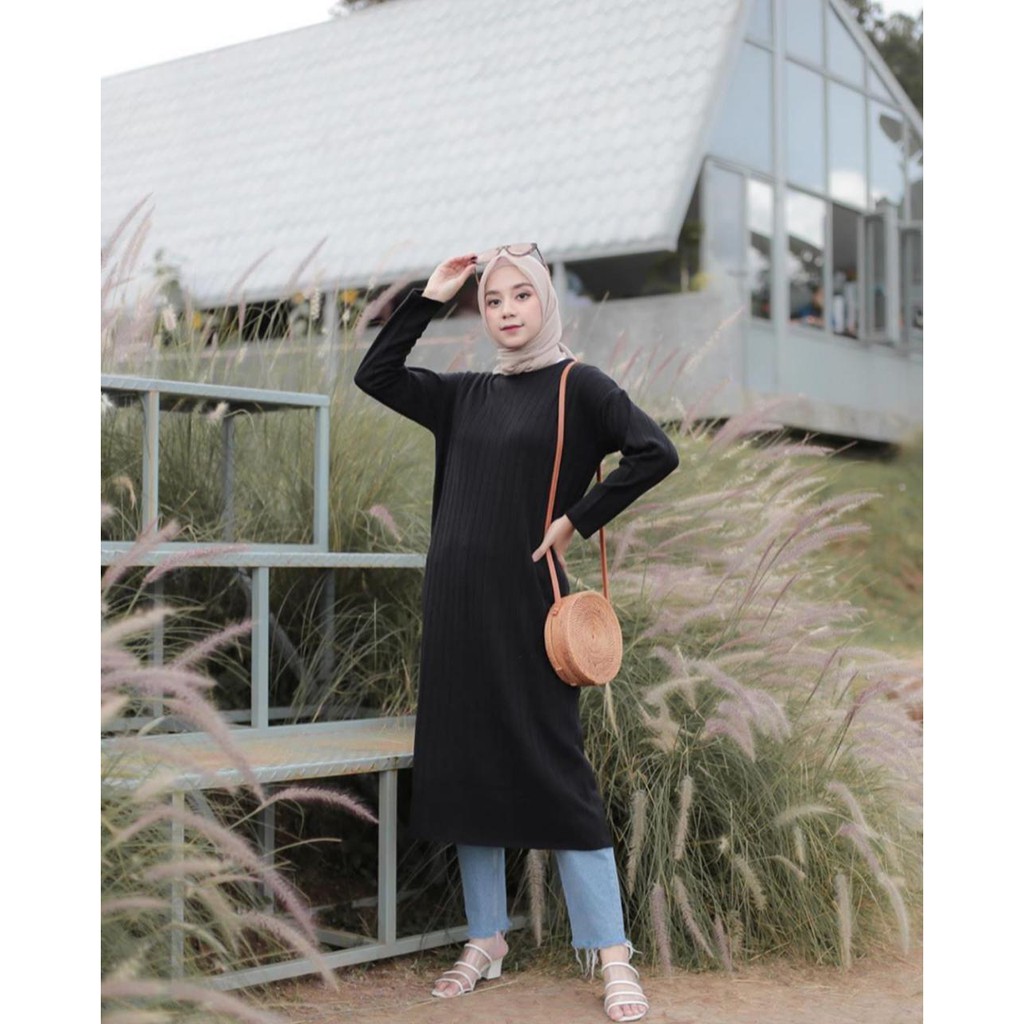 1KG MUAT 4PCS | RAWDAH MIDI DRESS RAJUT / KNIT DRESS RAJUT PREMIUM / MIDI DRESS SELEBGRAM