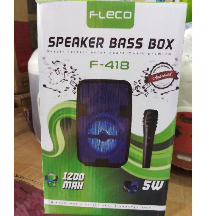 SPEAKER FLECO 418 - SPEKER BLUETOOTH - SPEAKER AKTIF - SPEAKER WIRELESS - RADIO - SPEAKER PLUS MIC