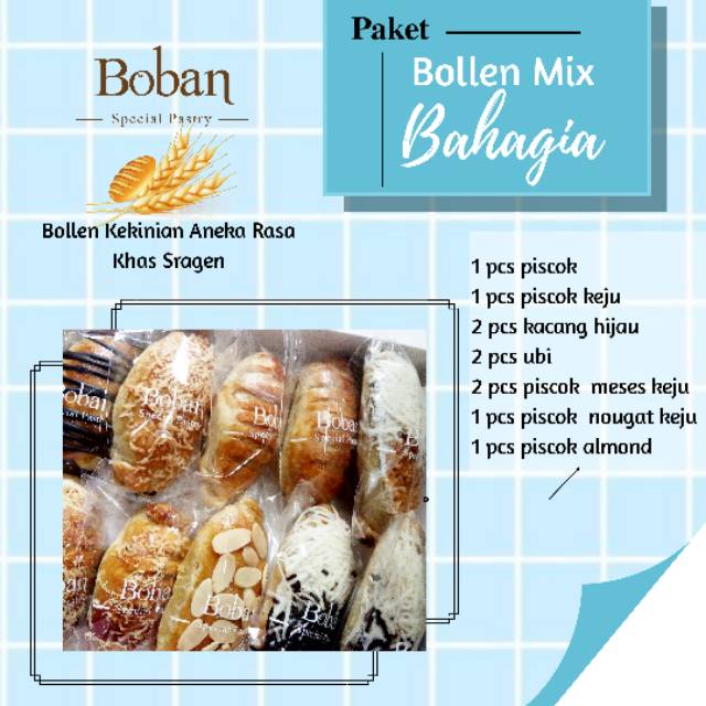 

Bollen Mix Bahagia (7rasa) Boban Solo Sragen