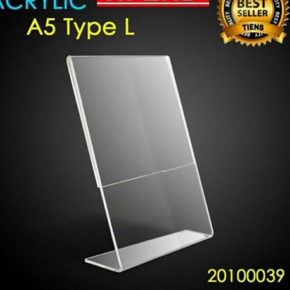 

QRBK acrylic tent holder / akrilik tent card A5 tempat brosur Meja bentuk L [mf -570]
