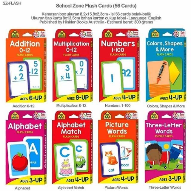 

School zone flash card