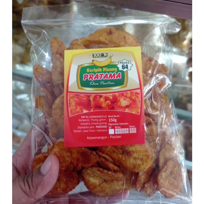 

Criping pisang Pratama pedas manis gula jawa khas Pacitan