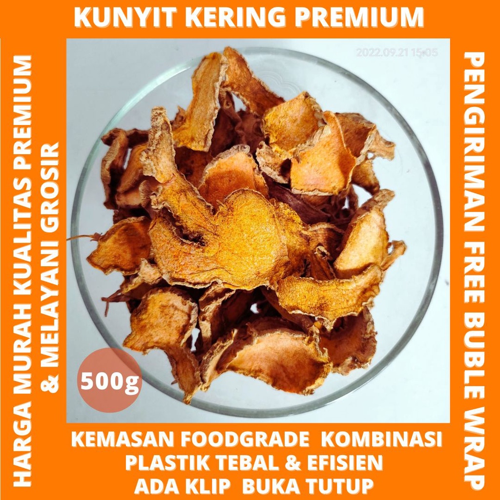 kunyit kering rajang 500g