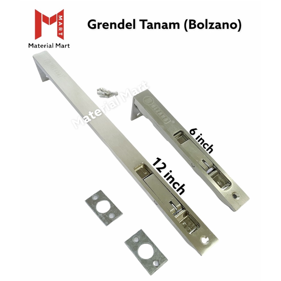 Grendel Tanam Pintu Stainless Bolzano 6 Inch | Grendel Slot Pintu 12 | Material Mart