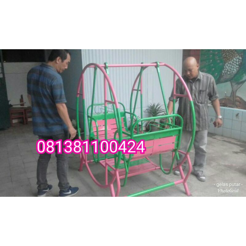 ayunan taman besi anti karat galvanis ayunan bulat 60 mainan paud free ongkir jkt