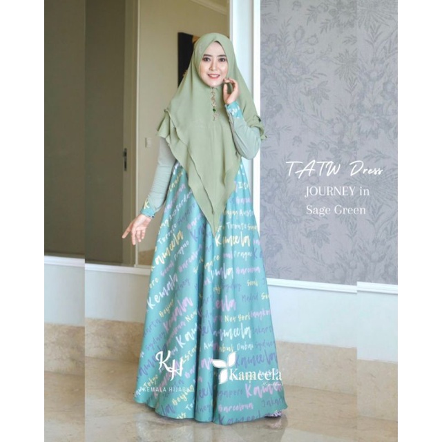 DRESS TATW SAGE GREEN SIZE XL BY KAMEELA HIJABKU