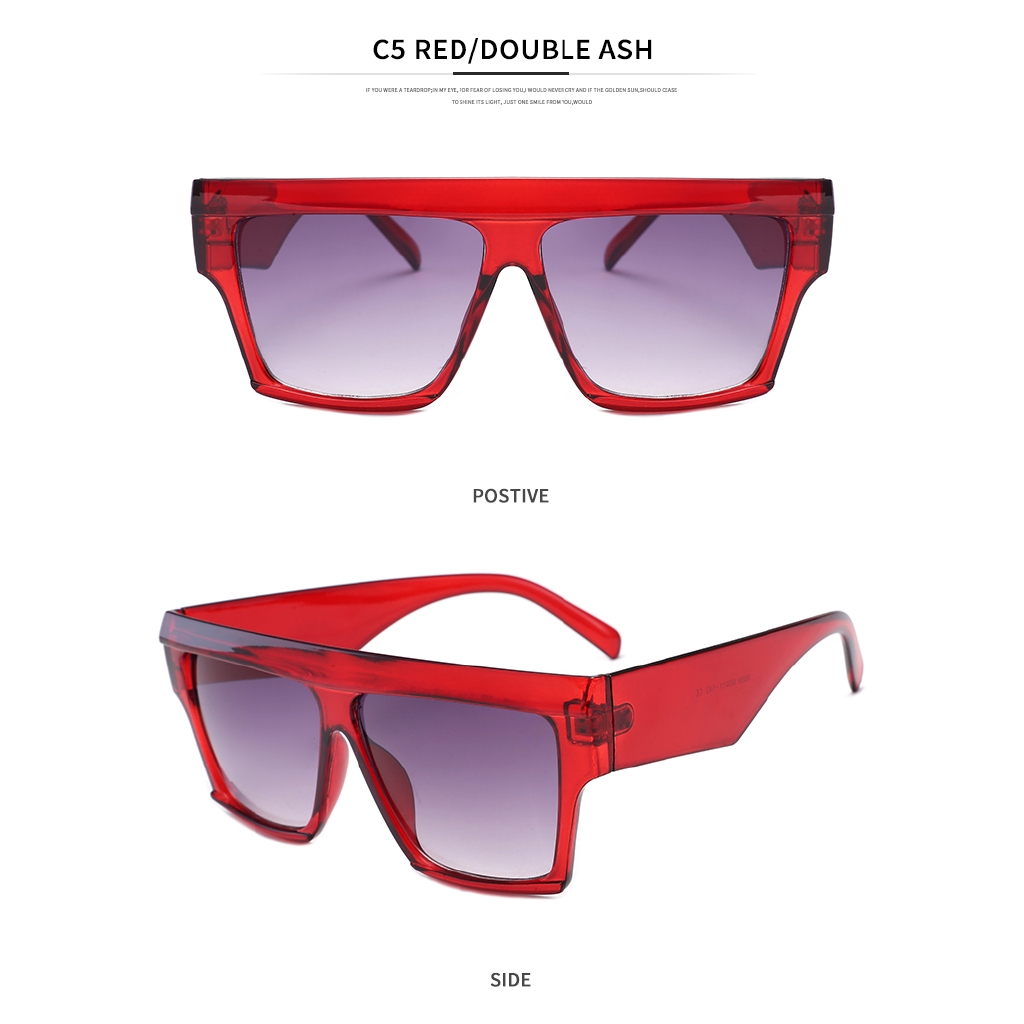 2022 Kacamata Hitam Oversize Model Flat Top Mewah Untuk Pria / Wanita