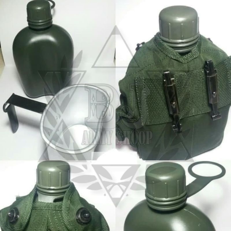 Peples Botol Air Minum Tni Polri Hitam Dan Hijau Original Pake Mug