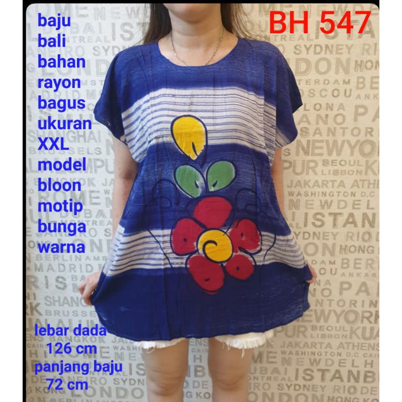 Meygrosir baju bali rayon bagus XXL bloon bunga mawar