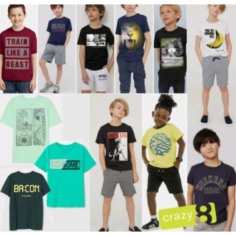 Kaos Crazy 8 Anak Laki Laki Original Branded
