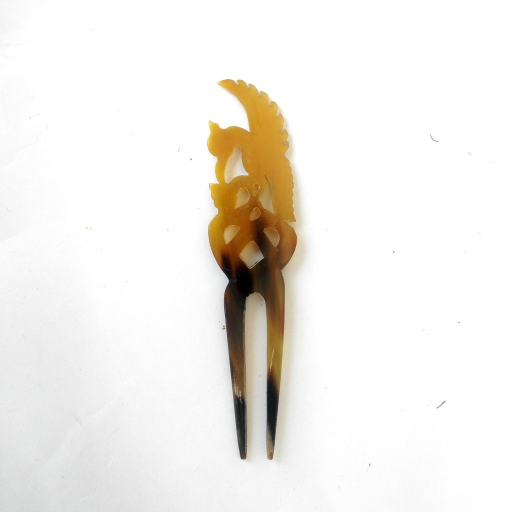 Tusuk Konde bahan tanduk asli /aksesoris rambut unik dari tanduk ukir
