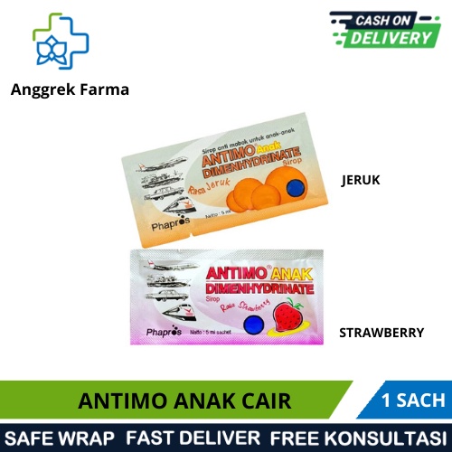 ANTIMO ANAK CAIR SACHET/MENCEGAH MUAL MUNTAH MABUK PERJALANAN