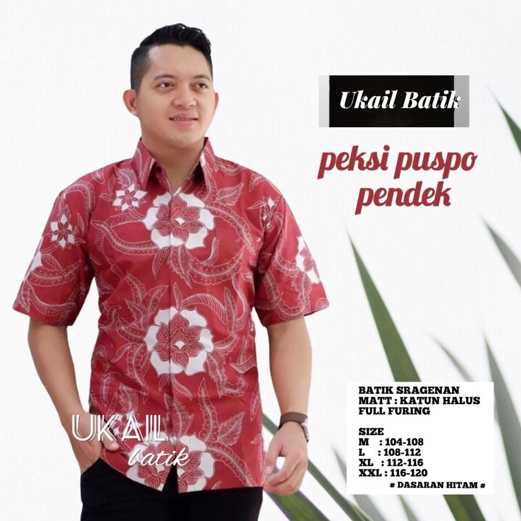 PEKSI PUSPO UKAIL KEMEJA BATIK SOLO PRIA LENGAN PENDEK LAPIS FURING ATASAN BATIK PREMIUM MODERN KATUN HALUS BALABADRA PEKSI PUSPO SELING MERAH ARDANA BIRU JEJAKA MERAH PEKSI SELING PARANG WENING PEKSI AJISAKA SELING KUNING PEKSI SELING BIRU BROTOJOYO BIMA