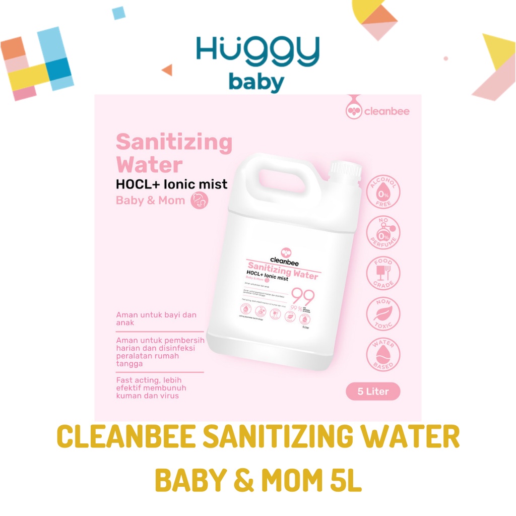 Cleanbee HOCL Sanitizing Water BABY &amp; MOM Food Grade 5 LITER PINK