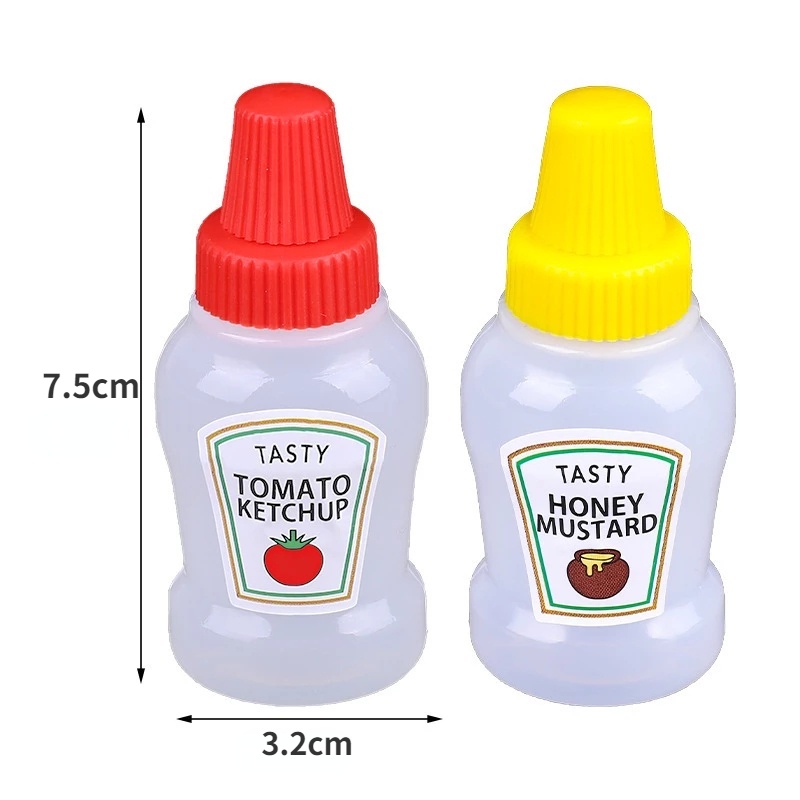 2pcs / Set Botol Remas Mini Portable Holder Kecap / Dressing Salad Untuk Peralatan Dapur