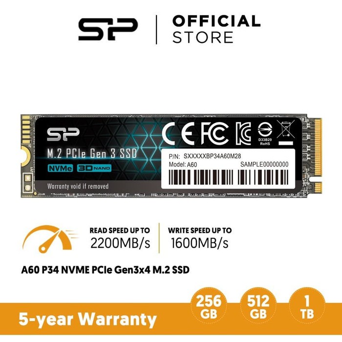 Silicon Power A60 SSD 512GB M.2 NVMe PCIe Gen 3x4