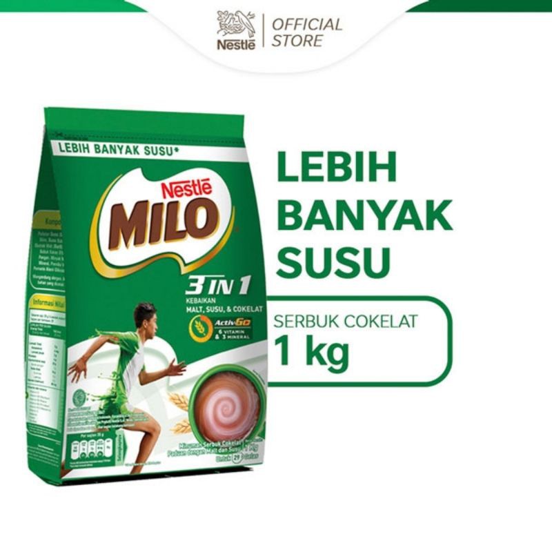 

MILO 3 in 1 Active Go - Milo Susu Coklat 3in1 Pouch 1 kg