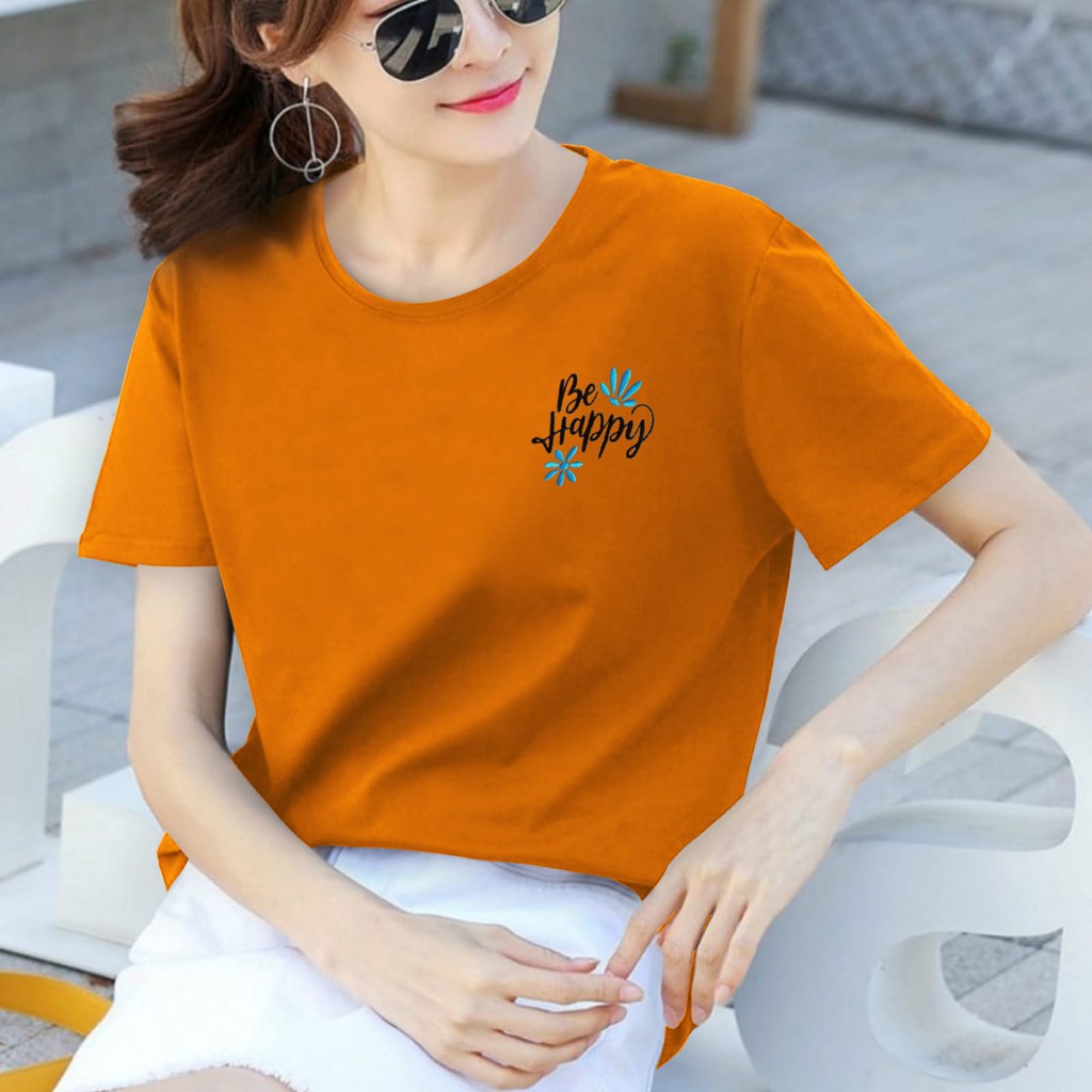 ATASAN WANITA BORDIR BAJU ATASAN FASHION T SHIRT WANITA CEWEK PEREMPUAN CANTIK BEBY TERRY KAOS OBLONG T-SHIRT WANITA