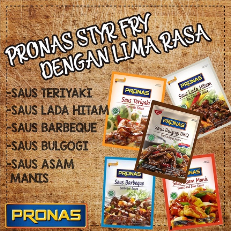 Pronas Styr Fry Sauce Black Pepper | Teriyaki | Barbeque | Sweet &amp; Sour | Korea Bulgogi 175 gr