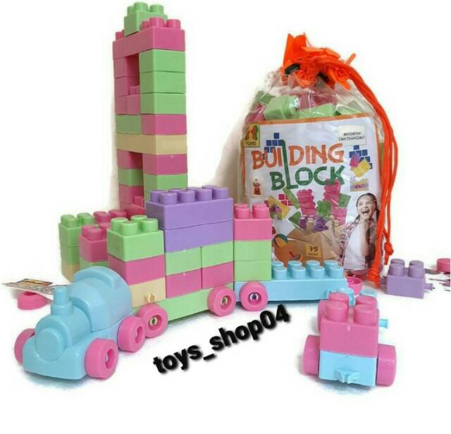 Mainan Edukasi Anak 2 Tahun Perempuan Block Besar 75 pcs