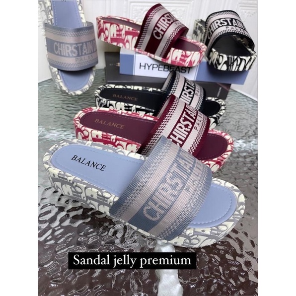 GJAZ SANDAL WEDGES JELLY STRAP RAJUT PREMIUM