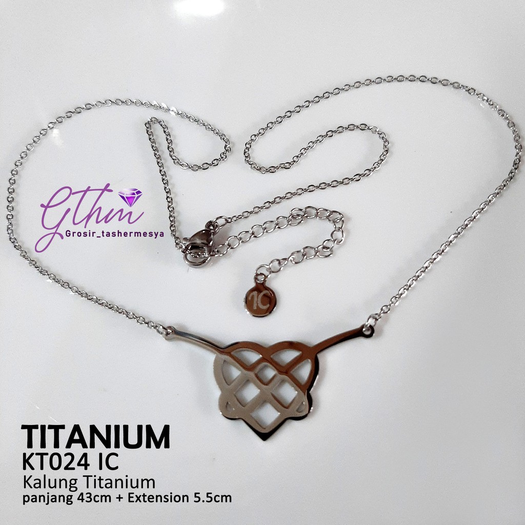 kalung ikatan cinta titanium polos tanpa mata diamond kt024 andien