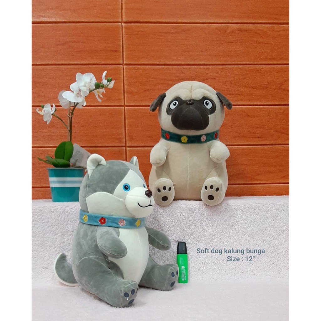 Boneka Soft Dog Husky & Pitbull 30cm Mainan Anak hadiah kado Souvenir anjing dog Kekasih ultah lucu