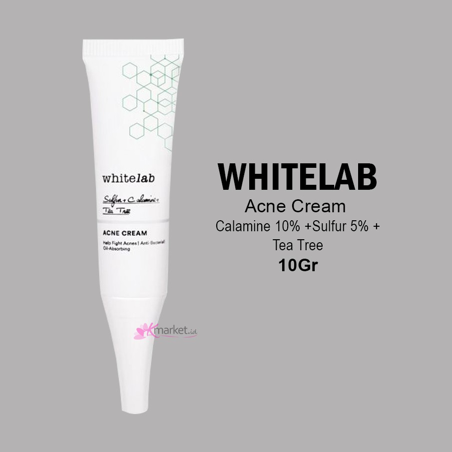 [BPOM] Whitelab Acne Cream 10Gr (Calamine 10% + Sulfur 5% +Tea Tree)