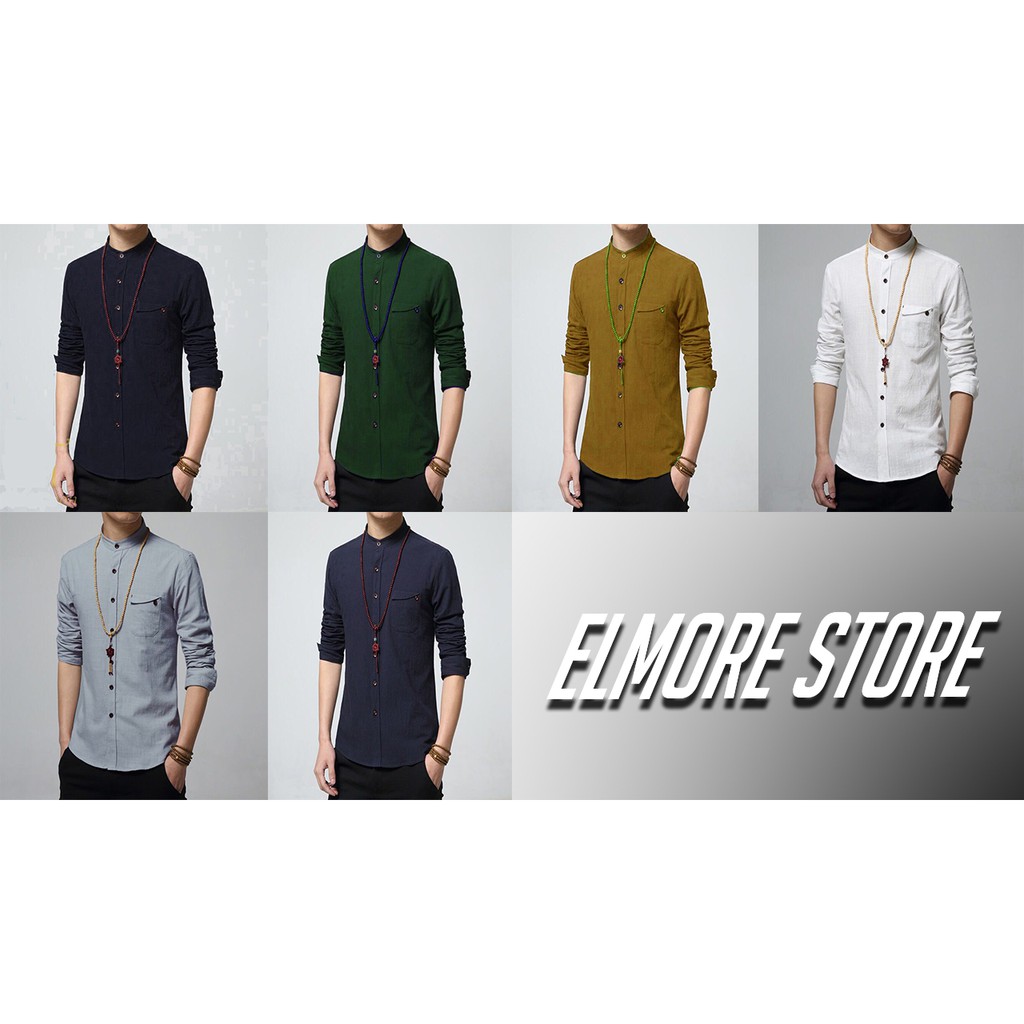 Kemeja Polos Tanpa Kerah