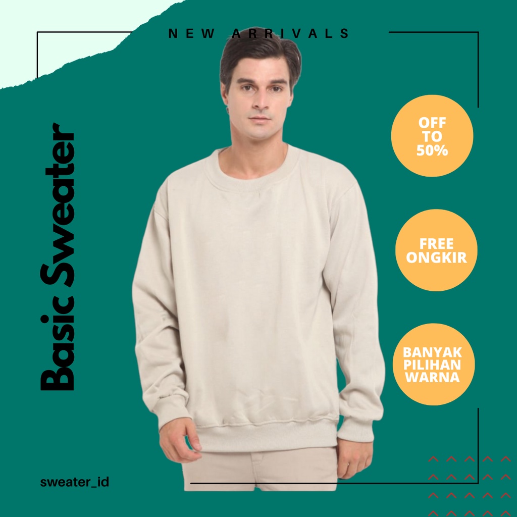 SWEATER_ID Basic Sweater Crewneck Beige Polos Unisex