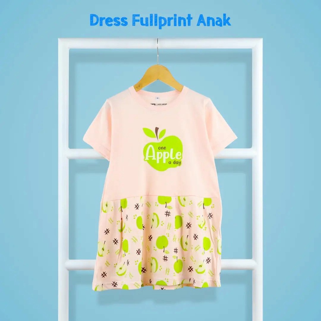 Dress Anak Perempuan 1 2 3 4 5 6 Tahun Kaos Motif Lucu Murah Import Bahan Cotton Combed 30s Lengan Pendek Kekinian